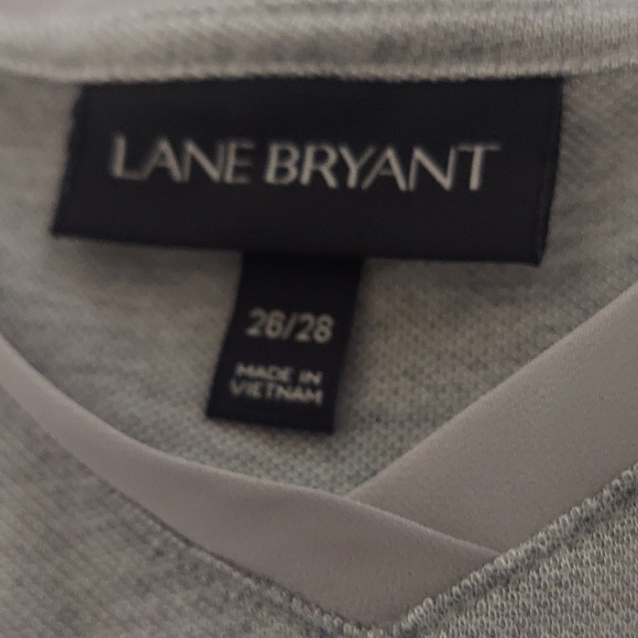 Lane Bryant Gray With Sheer Silver Material At Bottom And Neck Tunic Size 26-28 - Picture 3 of 7